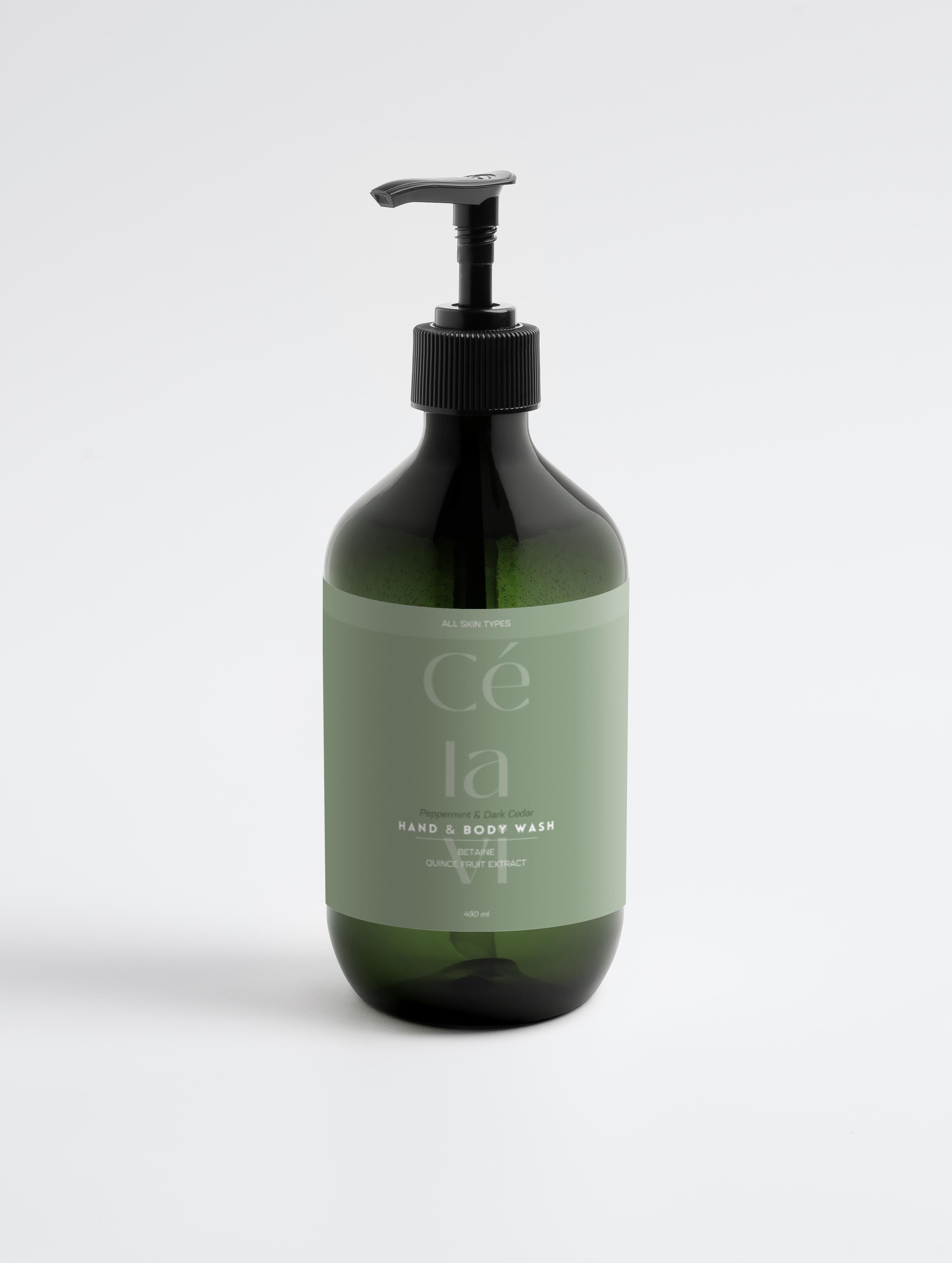 Hand & Body Wash, Peppermint & Dark Cedar 490 ml