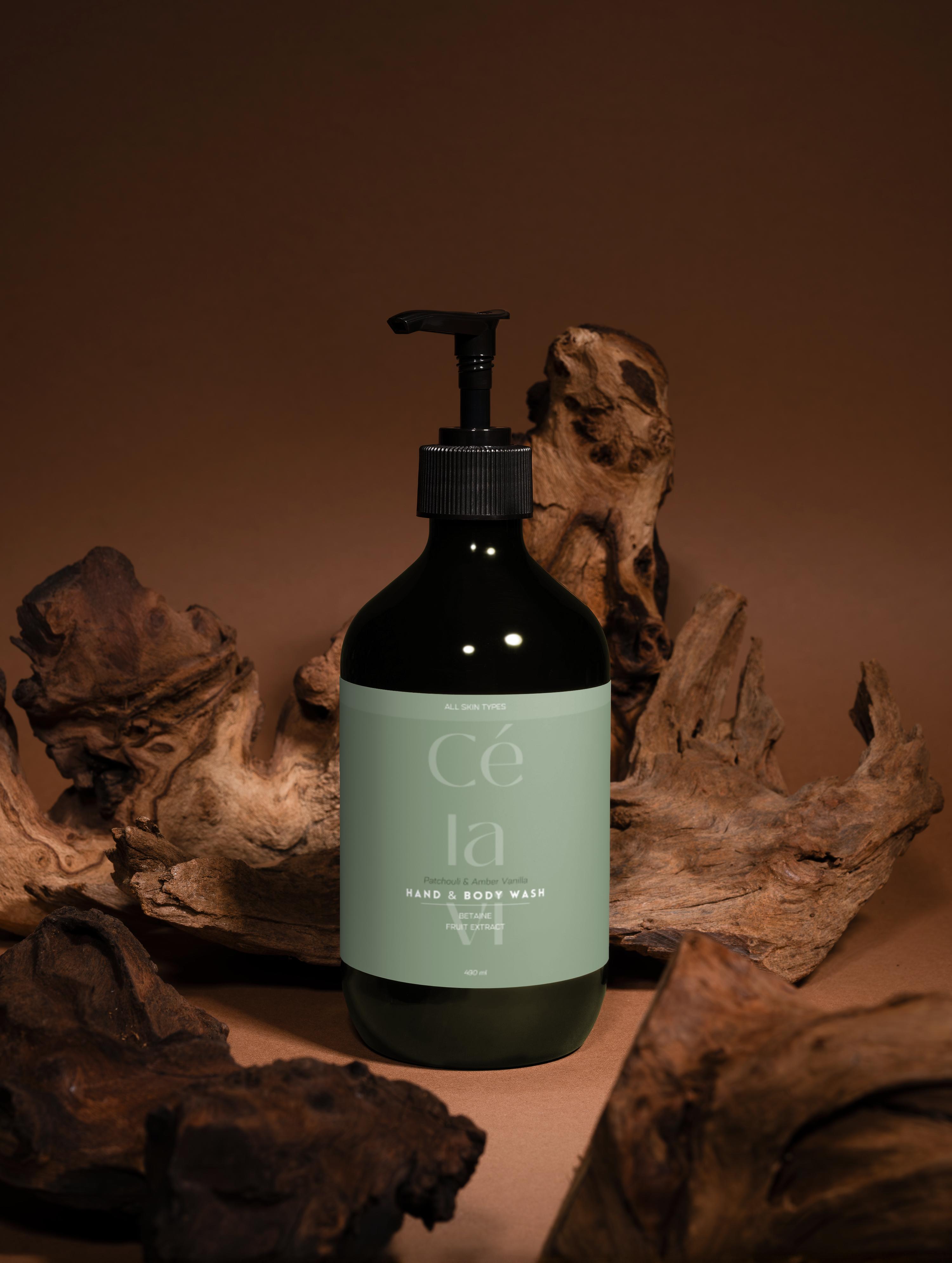 Hand & Body Wash, Patchouli & Amber Vanilla 490 ml